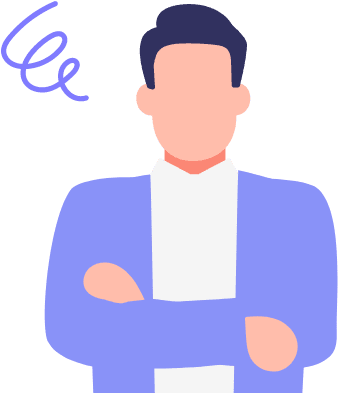 悩んでいる男性のイラスト